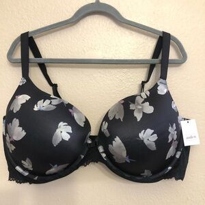 Auden Women’s Floral Smooth Lace Plunge Coverage Push Up Bra Size 46DDD